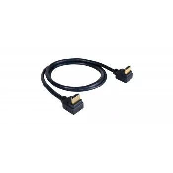Kramer C-HM/RA2 Series C-HM/RA2-6 High-Speed HDMI Cable with Ethernet, Right-Angle HDMI Male to Right-Angle HDMI Male, 1.8 m, Triple Shielded, Grey, 4K Support 97-0144006