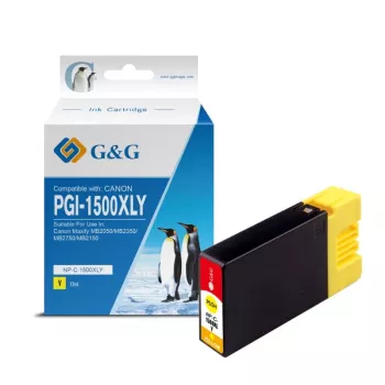 Cartouche d'encre jaune à haut rendement compatible G&G Canon PGI-1500XLY