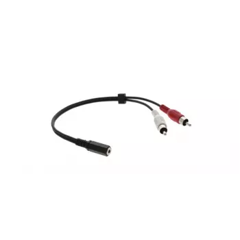 Kramer C-A35F/2RAM-1 Audio Adapter Cable - 3.5mm Female to 2x RCA Male, 30 cm, Black