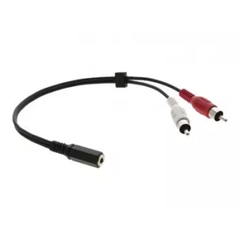 Kramer C-A35F/2RAM-1 Audio Adapter Cable - 3.5mm Female to 2x RCA Male, 30 cm, Black