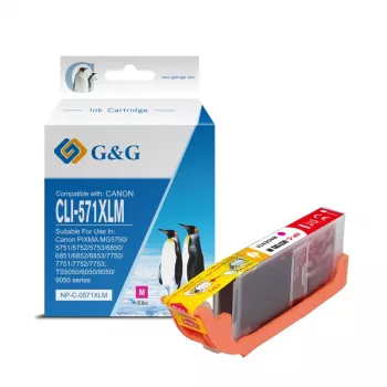 Cartouche d'encre XL magenta G&G compatible avec Canon CLI-571XLM (13858)