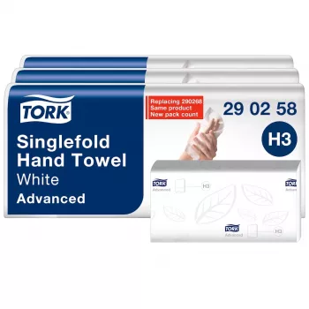 Essuie-mains en Z Tork Advanced H3 2 plis blancs (290258) – 3750 essuie-mains