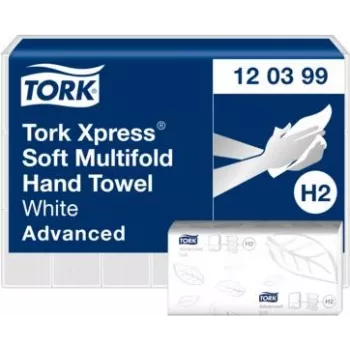Essuie-mains multifold TORK Xpress H2 Advanced, 2 plis, blancs, 2850 feuilles (120399)