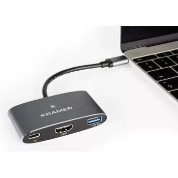 Kramer KDock-1 USB-C Docking Station with HDMI, 2x USB 3.0, Gigabit Ethernet, 60W PD 91-00016099