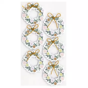 Autocollants en papier 3D couronne de porte Artoz, lot de 6 185600-221
