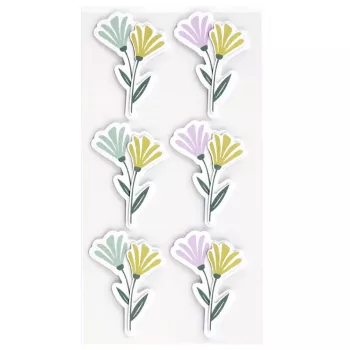 Autocollants en papier fleurs 3D Artoz, 6 pièces, autocollants, motifs floraux assortis pour loisirs créatifs, scrapbooking, création de cartes, décoration, multicolore, finition mate 185600-222