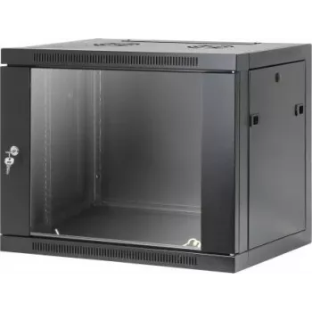 Armoire murale réseau 19 pouces Intellinet, montage sans outil, 9U, profondeur 450 mm, noir RAL 9005 (716833)