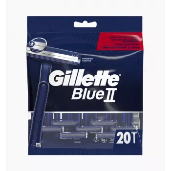 Gillette Blue II Disposable Razors for Men, 20 Count, Twin Blades with Lubrastrip 7702018466757