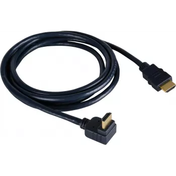 Kramer C-HM/RA-6 High-Speed HDMI Cable with Ethernet, HDMI Male to Right-Angle HDMI Male, 1.8m, Triple Shielded, Grey, 4K Support 97-0143006