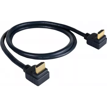 Kramer C-HM/RA2-3 High-Speed HDMI Cable with Ethernet, Right-Angle to Right-Angle, 0.9 m, Grey, 4K Support 97-0144003