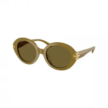 Lunettes de soleil œil de chat pour femme Tory Burch TY7210U, monture havane foncée, verres dégradés marron, 53-18-145 mm, protection UV TY7210U201073