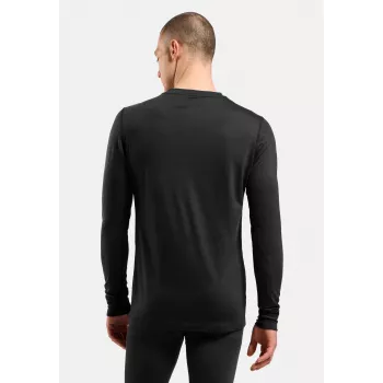 Odlo Merino 200 BL Top Crew Neck LS Base Layer Top - Black - XXL