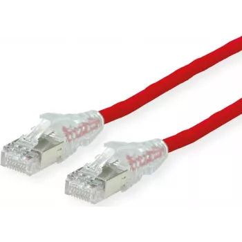 Dätwyler CAT 6a SFTP PiMF LSZH Câble patch, RJ-45 mâle vers RJ-45 mâle, 15 m, rouge, 10 Gbit/s, 500 MHz, anti-accroche 21.05.0616