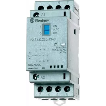Finder Modular Contactor 230V AC/DC 4NO 25A LED 22.34.0.230.4340