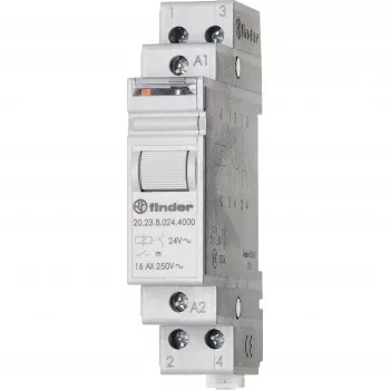 Relais à impulsion Finder série 20, 1NO+1NC, 20 A, bobine 24 V AC, rail DIN 202380244000