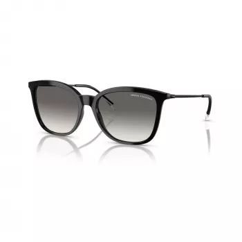 Lunettes de soleil carrées pour femme Armani Exchange AX4151S 815811 noir/gris dégradé 55mm