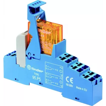 Module relais d'interface Finder 48.P6.9.024.4050, bobine 24 V DC, contact 16 A SPDT, montage sur rail DIN, indicateur LED