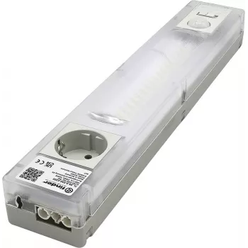 Finder luminaire LED pour armoire électrique avec prise Schuko, 6W, 1000lm, 4000K, blanc/transparent, 360mm 7L.55.8.230.4200