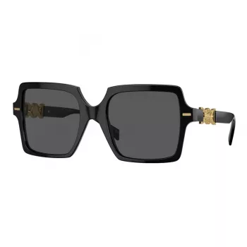Lunettes de soleil carrées femme Versace VE4441 GB1-87, noir/gris, 55 mm