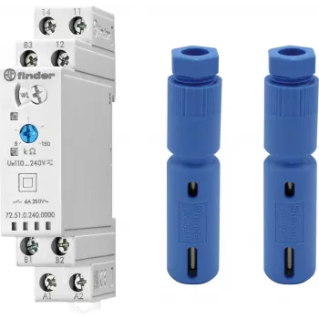 Relais de contrôle de niveau Finder série 72, 2 inverseurs, 240V AC, liquides conducteurs 725102400000PQA