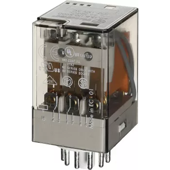 Relais industriel Finder 60.13.8.024.0 avec LED, 3 CO, 24V AC, 10A, enfichable 601380240050