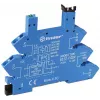 Support de relais Finder 93.51.8.240, bornes à ressort, rail DIN, bleu, pour 34.51/34.81