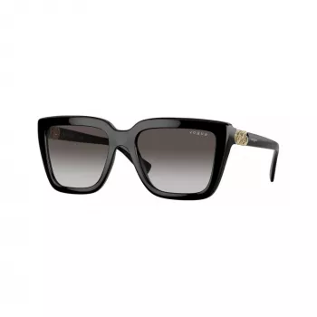 Vogue VO5575SBW448G Women's Sunglasses, Square Acetate Frame, Black, Grey Gradient Lenses, 55mm