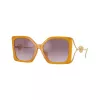 Lunettes de soleil femme Versace VE4502U55376X, cat eye, monture rose transparent, verres gris foncé, 58/16/130 mm