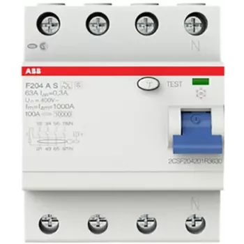 Disjoncteur différentiel ABB F204AS-63/0.3 4P 63A 300mA type A 2CSF204201R3630