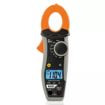 Pince multimètre numérique HT Instruments HT4011 CAT III 600 V, 4000 counts, tension AC/DC, résistance, capacité, fréquence, test diode et continuité, ouverture de pince 30 mm 1009820