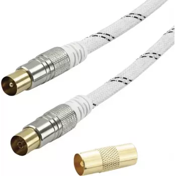 Vivanco Câble de raccordement d'antenne SAT 3 m blanc (VVACABMF300HQW)