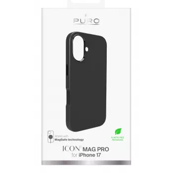 Coque PURO Icon pour Apple iPhone 17, compatible MagSafe, noire (PUIPC1763ICONMPBLK)