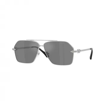 Lunettes de soleil homme Versace VE2284-10006G, monture noire, verres gris, 63 mm