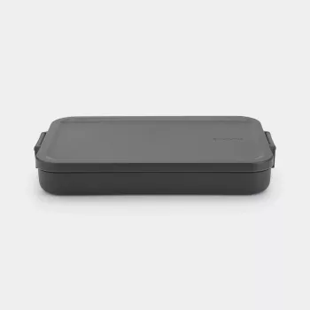 Boîte à repas plate Brabantia Make & Take, gris foncé, 1,2 L, plastique sans BPA, étanche, lavable au lave-vaisselle