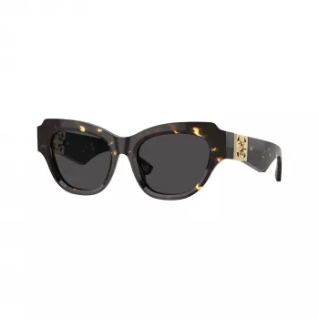 Lunettes de soleil cat eye pour femme Burberry BE4423-410687, monture havane foncé, verres dégradés marron, 52 mm
