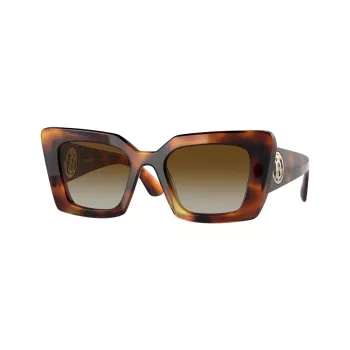 Lunettes de soleil cat eye pour femme Burberry BE4344-3316T5, monture havane, verres dégradés marron, 51/20/140 mm