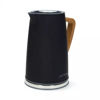 Bouilloire électrique Gastronoma 18130006, 1,7 L, 2200 W, acier inoxydable, noire, sans fil, base 360°