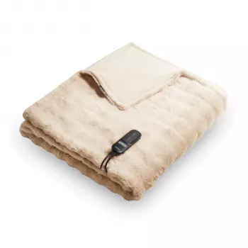 Couverture électrique Duux Yentl Bubble Rabbit en fausse fourrure beige 200x200 cm (DXOB11)