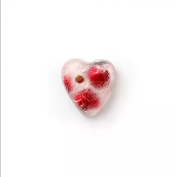 LEKUE moule à glaçons cœur avec couvercle, rouge, 18 alvéoles, silicone platine