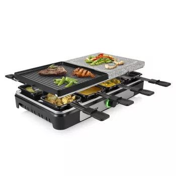 Tristar RA-2747 appareil à raclette avec revêtement antiadhésif, voyant lumineux, fonction grill, noir, pierre