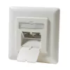 Prise double RJ45 blindée Cat. 6 à encastrer DSIT DC-Wall-In-STP6-I, ivoire