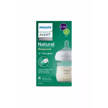 Philips Avent Natural Response Biberon en verre 125 ml avec tétine nouveau-né, 0m+