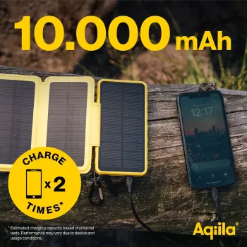 Aqiila Powerbird BS10 Solar Power Bank 10000 mAh Black & Orange