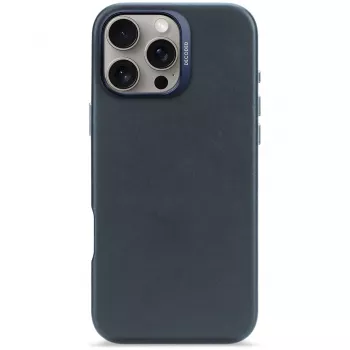 Coque arrière en cuir Decoded pour iPhone 16 Pro Max, compatible MagSafe, Navy
