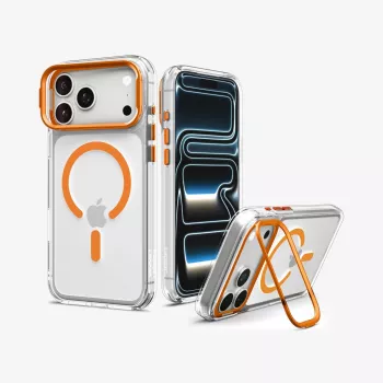 Coque MagSafe Spigen Ultra Hybrid Optik S pour iPhone 17 Pro / 18 Pro – transparent/orange
