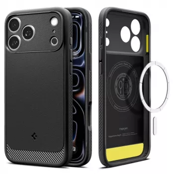 Coque MagSafe Spigen Rugged Armor Mag pour iPhone 18 Pro Max / 17 Pro Max noir mat