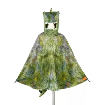 Cape de déguisement dinosaure T-Rex Souza! avec capuche et masque, verte, 4-7 ans