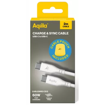 AQIILA Cablebird CS12 USB-C to USB-C Charging & Sync Cable 2m 60W Black AQCBPBIC2SI829