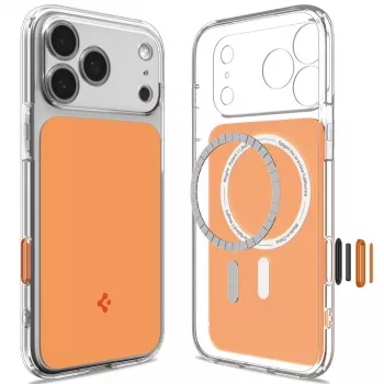 Coque Spigen Ultra Hybrid T Mag MagSafe pour iPhone 17 Pro Max / 18 Pro Max - Orange brillant