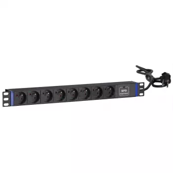 Multiprise parafoudre DSIT 19 pouces 8 prises avec contact de terre (DS-8PDU-SPD-PE)